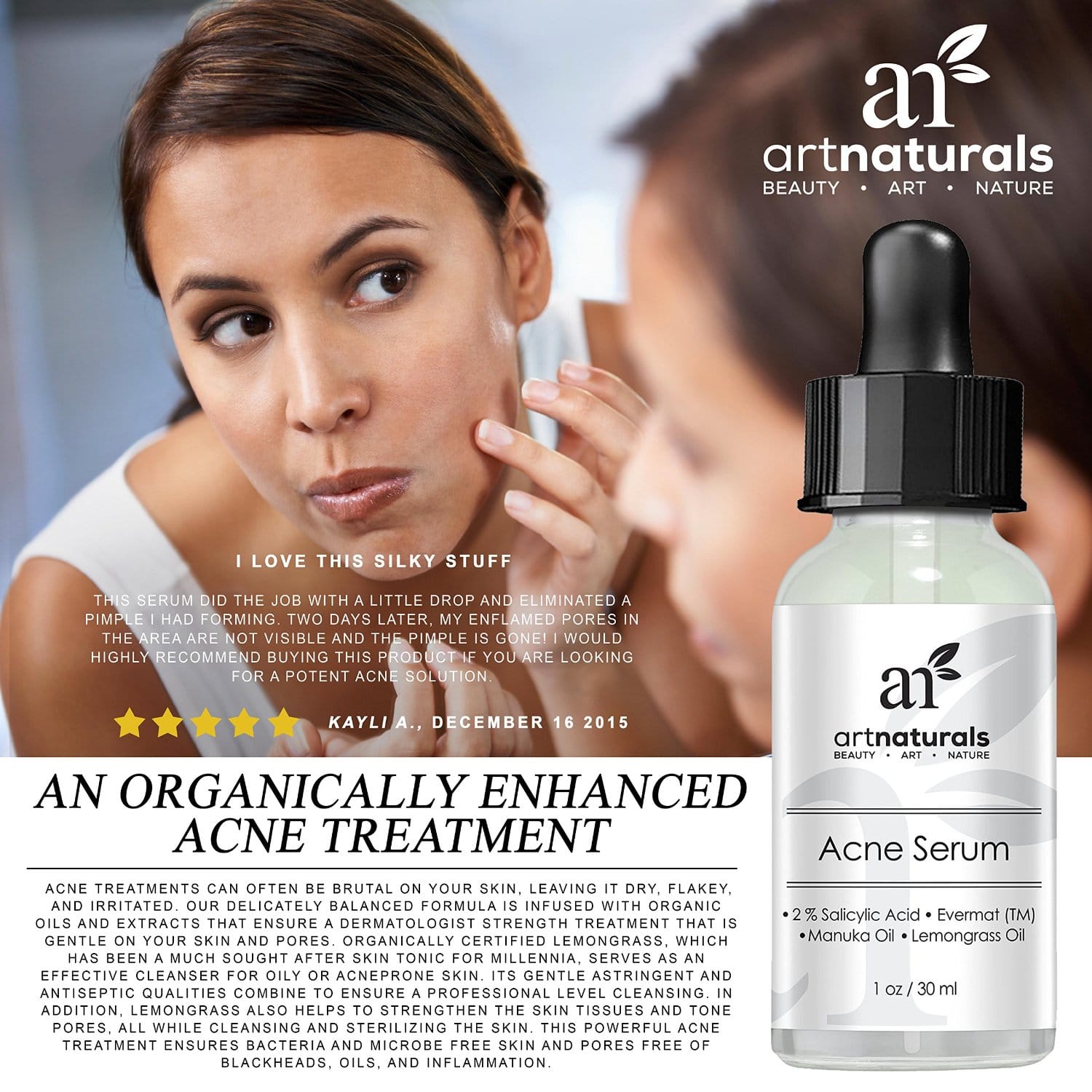 Art Naturals Anti Acne Serum Treatment - Acne Problem Help - Your